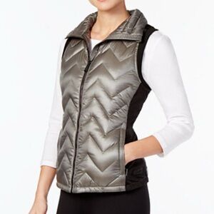 Calvin Klein Metallic Gray Quilted Vest